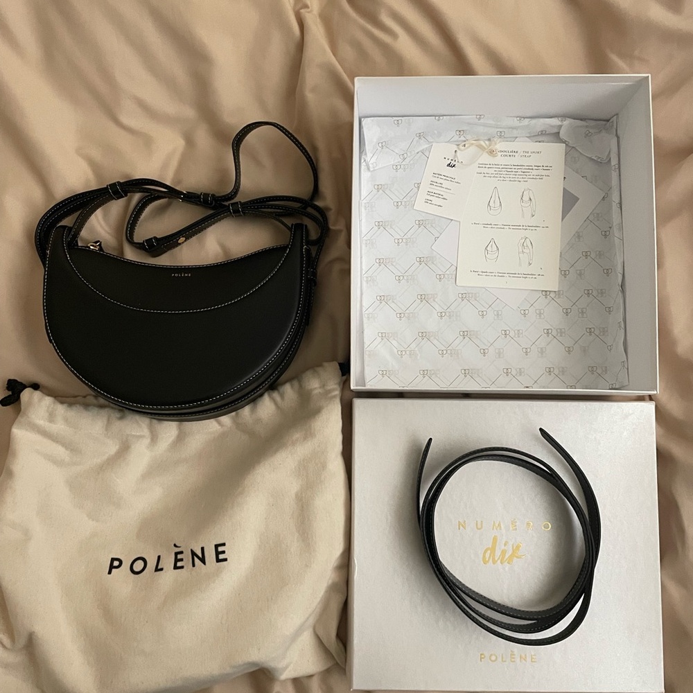 Polene Numero Dix Smooth Black Bag
